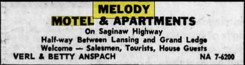 Melody Motel - Apr 1961 Ad